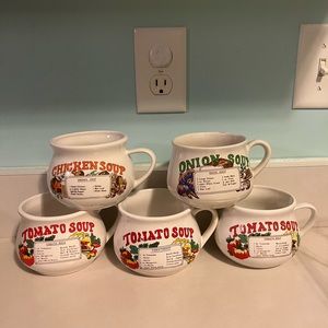 Lot of 5 Vintage 70’s Soup Bowls / Mugs